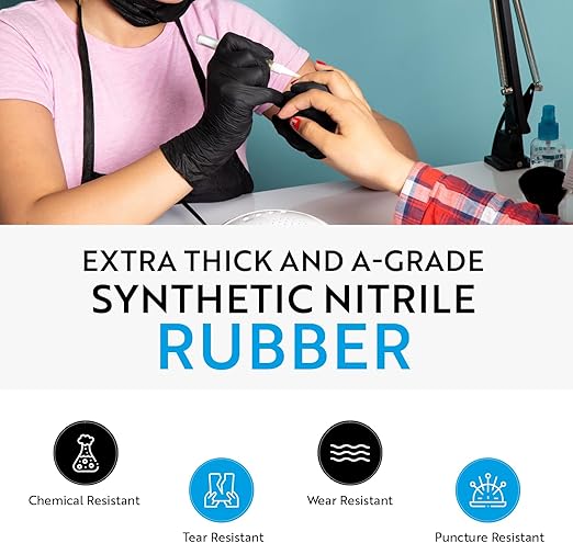 Nitrile Gloves, Black, 5 Mil, (200) - Image 3