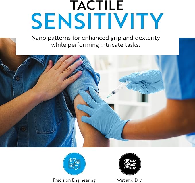 Medelim Nitrile Medical Gloves, Blue, 5 Mil (100) - Image 5